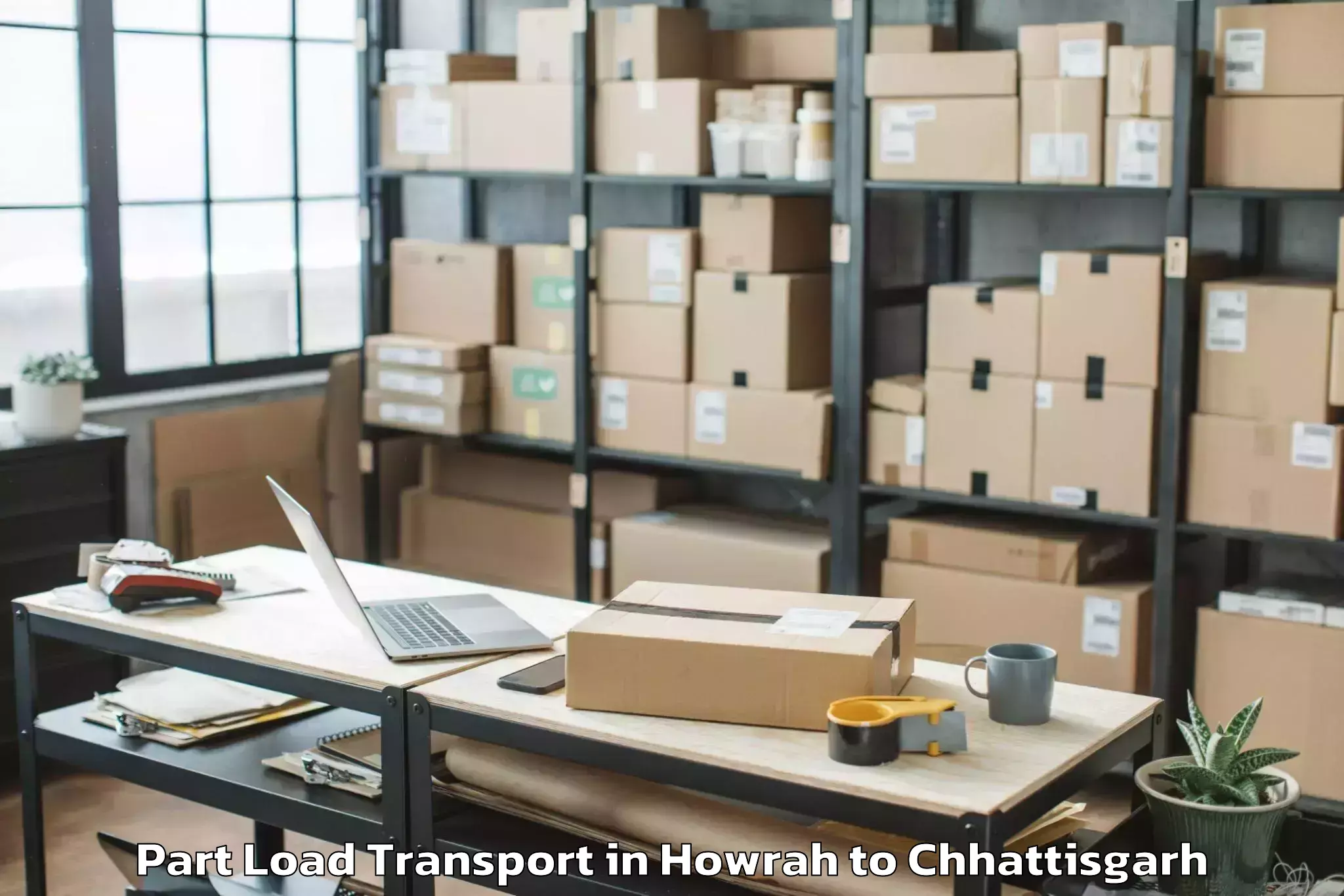 Leading Howrah to Op Jindal University Raigarh Part Load Transport Provider